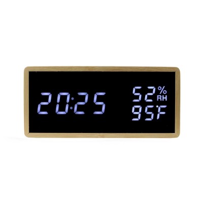 Bedroom LED Alarm Clock 3 Groups of Alarm Wooden Clock